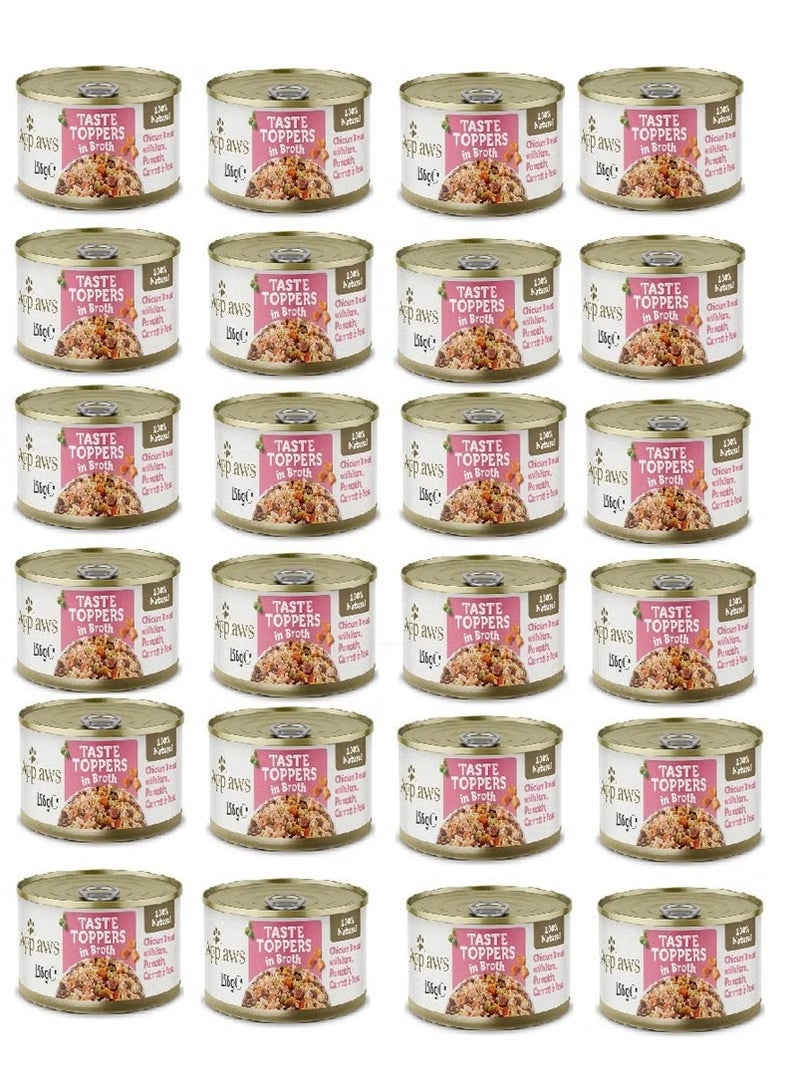 Applaws Taste Toppers in Broth Chicken with Ham & Vegetables Wet Dog Food 156g Tin x 24pcs - Image 1
