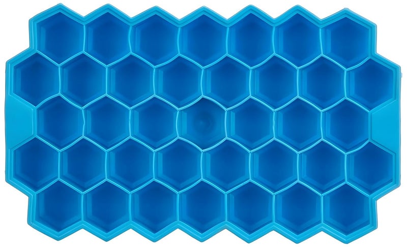 Premium Silicone Ice Cube Tray Flexible Durable Ice Tray Box for Freezer Small Ice Cube Mould Ice Cube Maker Fridge Tray Ice Tube Silicone Moulds for Chocolate Ice BPAFreeBlue Pack of 1 - Image 2