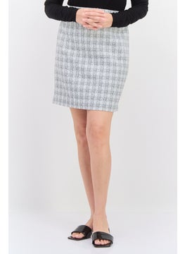 Bar III Women Plus Size Textured Pencil Skirt, White  - Image 1