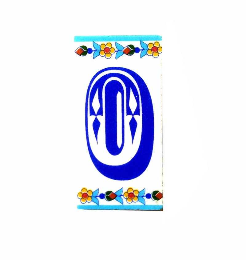 Shiv Kripa Blue Pottery Shiv Kripa Blue Pottery Decor Wall Ceramic Zero Numbering Tiles Handmade Wall Tiles 2 x 4 Inch Set of 3 Tiles Multi Color  - Image 2