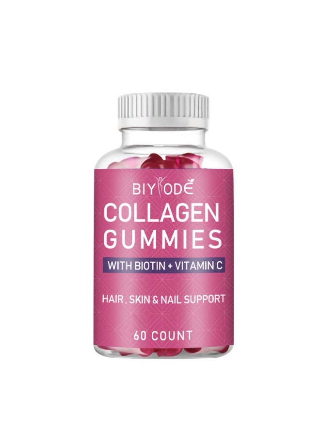 BIYODE Collagen Whitening Beauty Gummies 60 Count | With Vitamin C, Biotin & Zinc | Brighten Skin Tone & Support Hair Skin Nails | 2 Daily BIYODÉ - Image 1