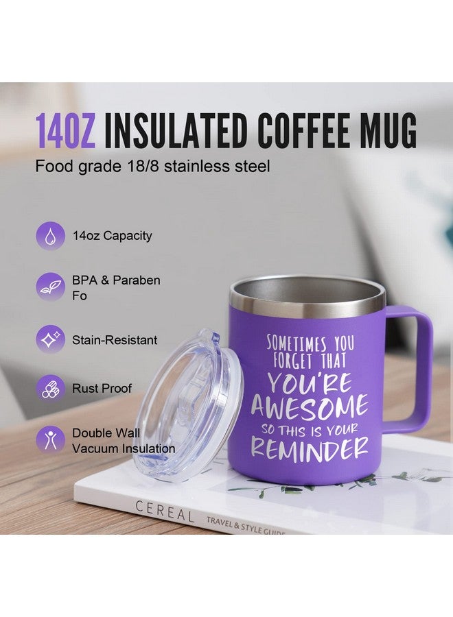 NOWWISH Inspirational Gifts for Women Wife, Sometimes You Forget You're Awesome Coffee Mug, Birthday Mothers Day for Mom Daughter Wife, 14Oz Purple - Image 2