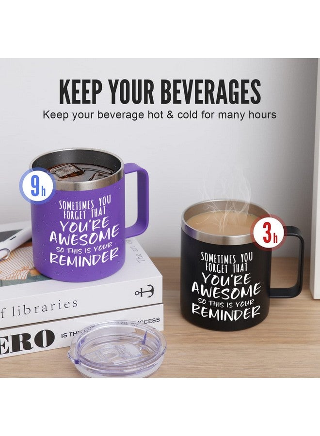 NOWWISH Inspirational Gifts for Women Wife, Sometimes You Forget You're Awesome Coffee Mug, Birthday Mothers Day for Mom Daughter Wife, 14Oz Purple - Image 1