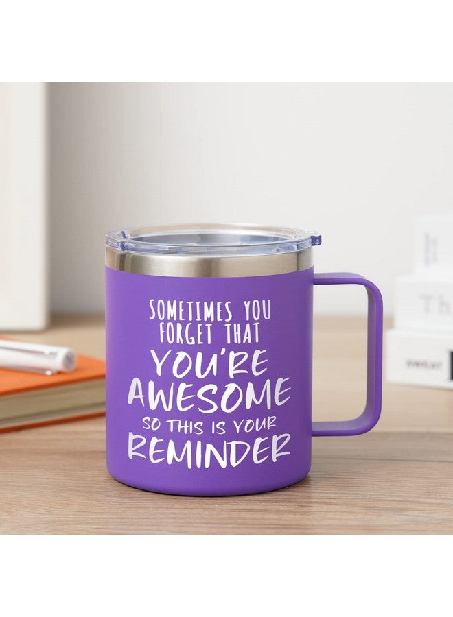 NOWWISH Inspirational Gifts for Women Wife, Sometimes You Forget You're Awesome Coffee Mug, Birthday Mothers Day for Mom Daughter Wife, 14Oz Purple - Image 4