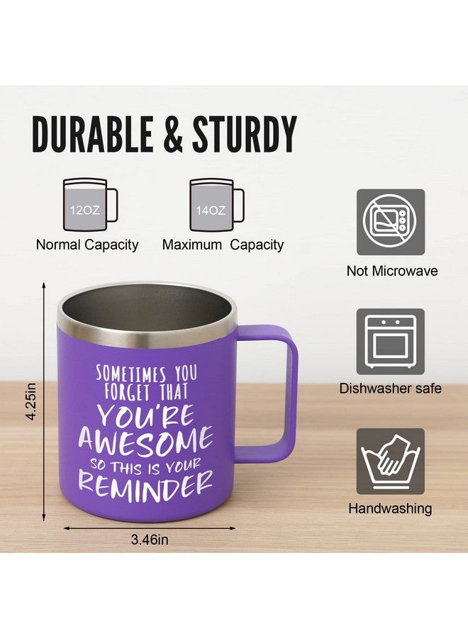 NOWWISH Inspirational Gifts for Women Wife, Sometimes You Forget You're Awesome Coffee Mug, Birthday Mothers Day for Mom Daughter Wife, 14Oz Purple - Image 3