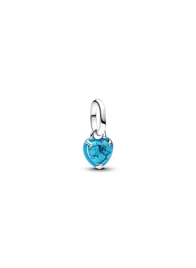 PANDORA Turquoise-coloured Heart Mini Dangle Charm
