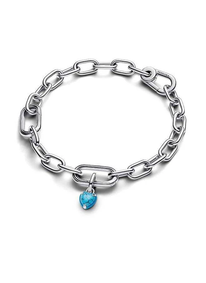 PANDORA Turquoise-coloured Heart Mini Dangle Charm