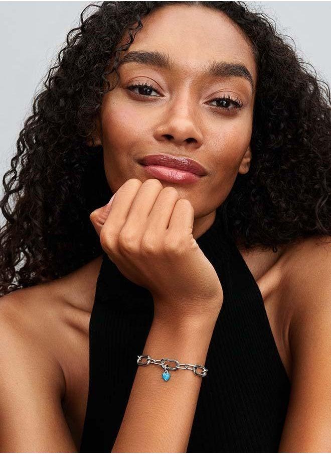 PANDORA Turquoise-coloured Heart Mini Dangle Charm - Image 4