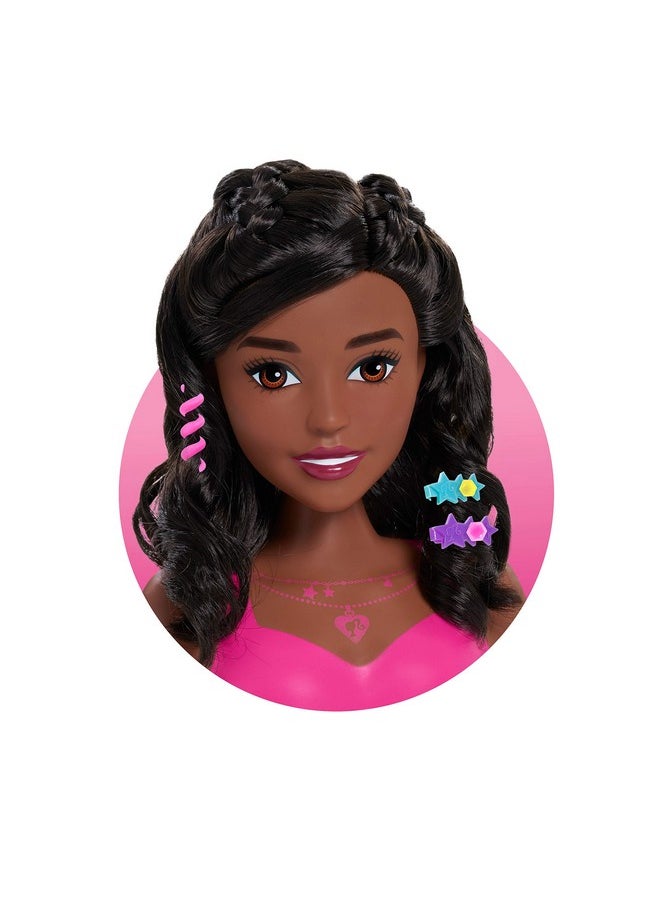 Barbie Fashionistas 8Inch Styling Head Dark Brown 20 Pieces Include Styling Accessories Hair Styling For Kids Kids Toys For Ages 3 Up By Just Play  - Image 5