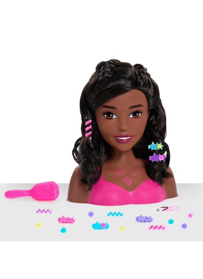 Barbie Fashionistas 8Inch Styling Head Dark Brown 20 Pieces Include Styling Accessories Hair Styling For Kids Kids Toys For Ages 3 Up By Just Play  - Image 2