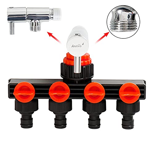 Styxon 4-Way Water Tap Connector Adaptor Garden Hose Shut on Off Valve Irrigation - Image 2