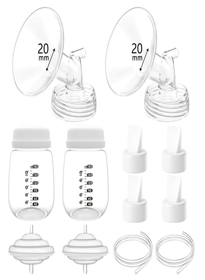 قطع غيار مضخة 20 مم متوافقة مع Spectra S1/S2/9 Plus، قطع غيار بديلة لمضخات Spectra، مجموعة كاملة تشمل شفة 20 مم، صمام منقار البط، واقي من التدفق العكسي، أنابيب وزجاجة - Image 1