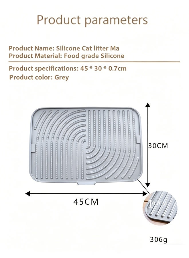 HQ-GAMING Cat Litter Mat, Non-Slip Foldable Pet Litter Tray with Raised Edge for Kitty Litter Tracking Control, Silicone Pet Food Mat, Foldable Waterproof Cat Trapping Mats 30*45CM - Image 2
