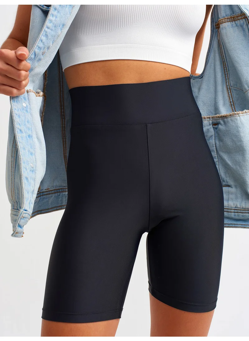 Dilvin 3570 Short Tights with Elastic Waist - Black