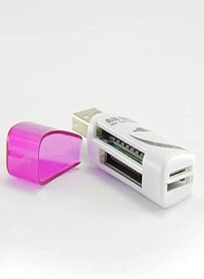 Memory Card Reader with More Than One Input USB Port (Red, White)