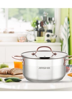 Arshia Arshia Stainless Steel Casserole with 2Lid 28cm Cooper  - Image 2