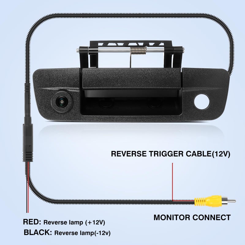 ACAUTO Tailgate Handle Backup Camera Fit for Dodge RAM 1500 2009-2017,Fit for Dodge RAM 2500 3500 2010-2017 Tailgate Reversing Rear View Park Assist Camera RCA Plug Replaces 68084284AB - Image 5