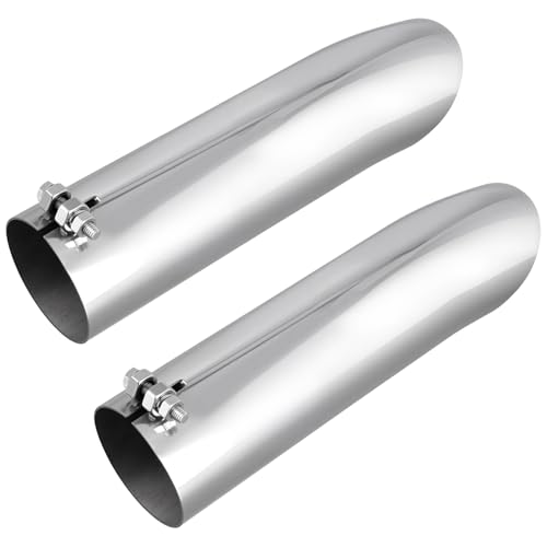 KOHAND 2Pack 2.25 Inch Turn Down Exhaust Tip, Stainless Steel Exhaust Pipe Tip for Enhanced Vehicle Performance and Style, Universal Fit for Cars, Trucks, and SUVs - Image 1
