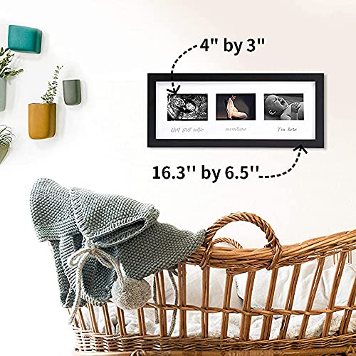 IHEIPYE Triple Sonogram Pregnancy Frame – Baby Ultrasound Picture Frame with Story for Expecting Parents, Baby Shower Frame, Baby Grow Through All Three Trimesters Frame, Nursery Decor, Black - Image 4