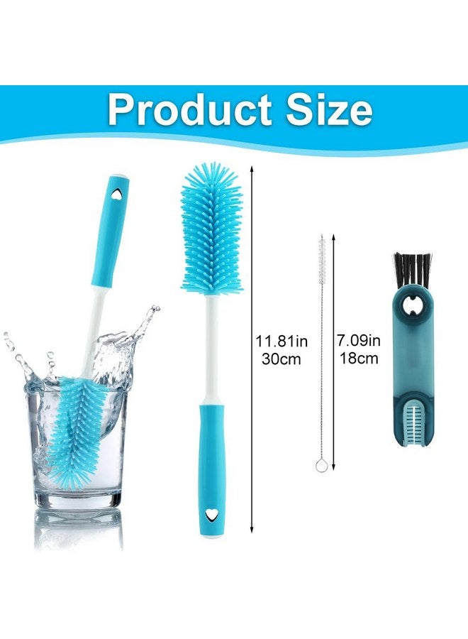 PUXING PUXING 3 Pack Cup Lid Cleaning Brush Water Bottle Cleaner Brush Kit Multifunctional Cleaning Brush Cup Lid Cleaner Cleaning Brush Set for Baby Bottle Gap Tight Spaces Cup(COLOR:Blue) - Image 2