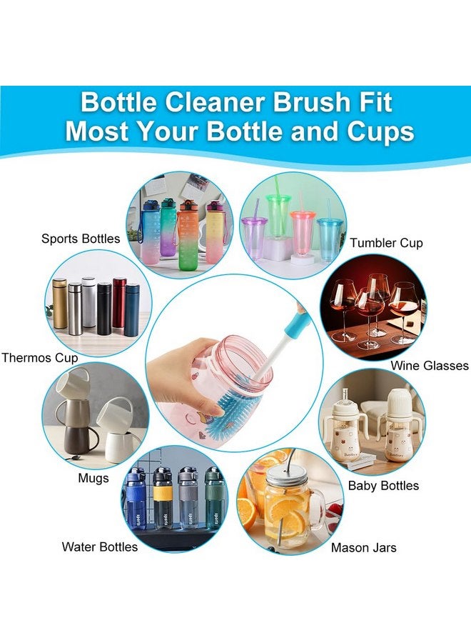 PUXING PUXING 3 Pack Cup Lid Cleaning Brush Water Bottle Cleaner Brush Kit Multifunctional Cleaning Brush Cup Lid Cleaner Cleaning Brush Set for Baby Bottle Gap Tight Spaces Cup(COLOR:Blue) - Image 4