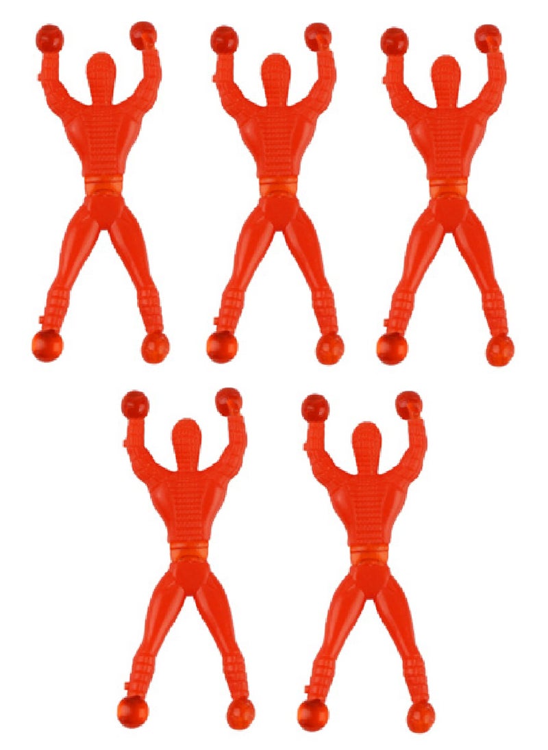 Generic - 5 Red Sticky Man Game Stickman Game 5 Pieces in Red Elastic Toy Fun Kids Games Boys Game Wall Game Climbing Wall Game Rubber Game Skill Development Game Man Game Ninja Game Kids Toys - Image 1