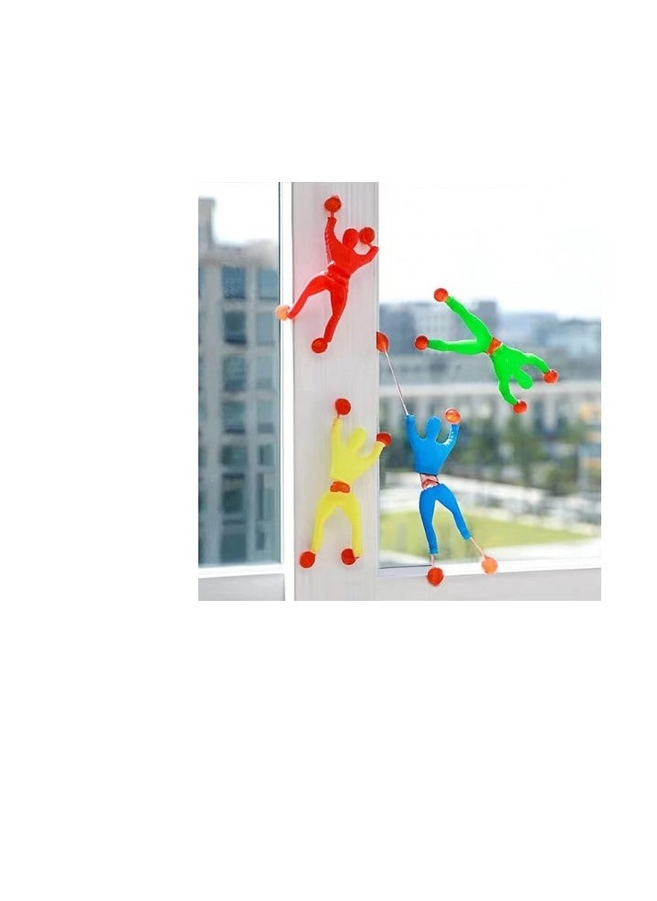 Generic - 5 Red Sticky Man Game Stickman Game 5 Pieces in Red Elastic Toy Fun Kids Games Boys Game Wall Game Climbing Wall Game Rubber Game Skill Development Game Man Game Ninja Game Kids Toys - Image 1