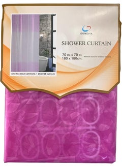 Generic Shower Curtain 180x180 cm, Water Proof, Plaid (Pink) 