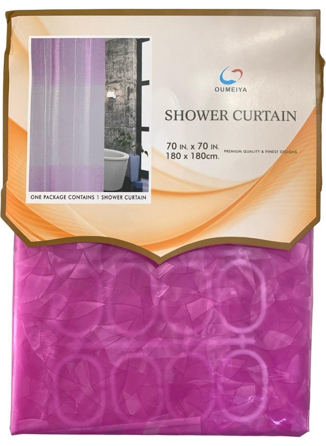 Generic Shower Curtain 180x180 cm, Water Proof, Plaid (Pink) 
