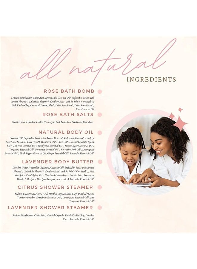 Monsuri Self Care Gift Basket for Mom: New Mommy Care Package Pampering Gift Set with Bath Accessories and Natural Skincare Products. Our Spa Day Kit for Women is the ideal Birthday Gift Basket for her. - Image 4