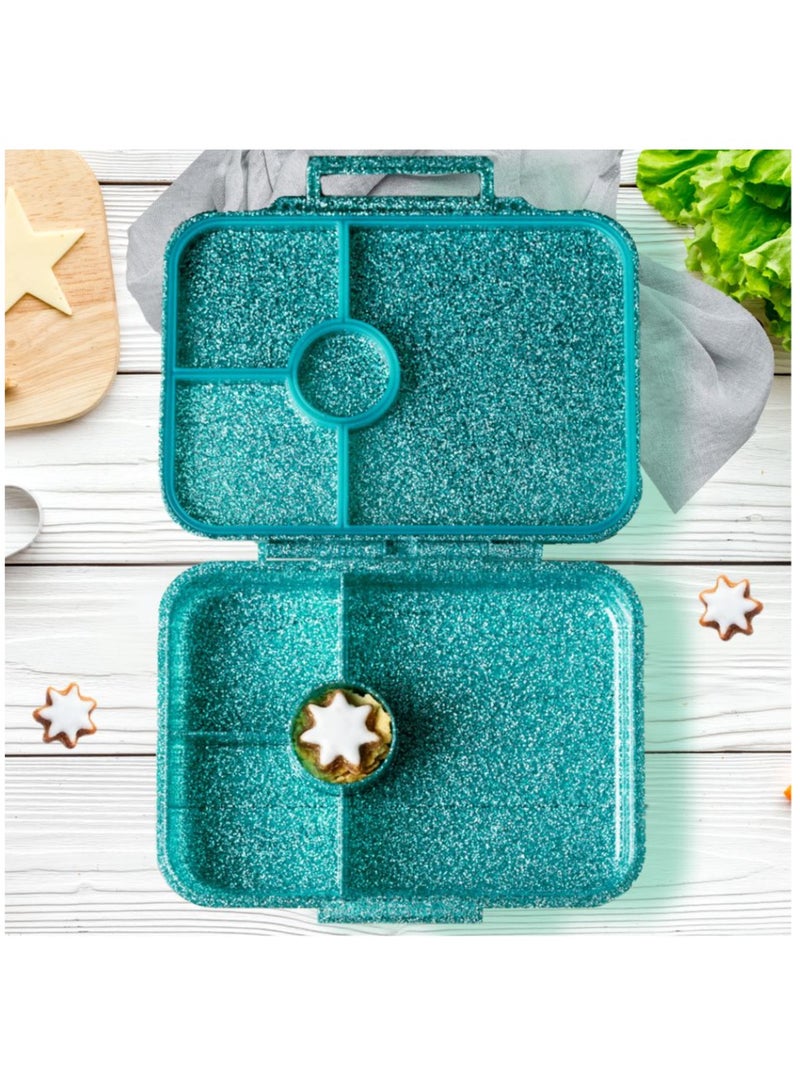 Tritan Bento Lunch Box for Kids Girls - Teal Glitter Ballerina