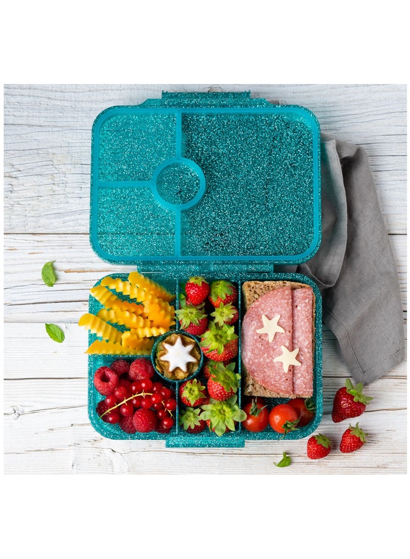 Tritan Bento Lunch Box for Kids Girls - Teal Glitter Ballerina