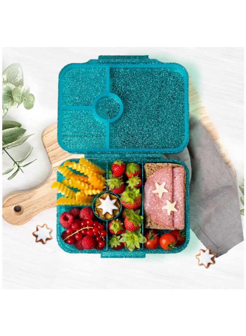 Tritan Bento Lunch Box for Kids Girls - Teal Glitter Ballerina