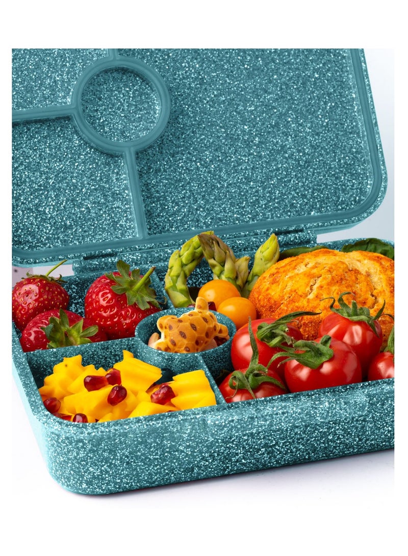 Tritan Bento Lunch Box for Kids Girls - Teal Glitter Ballerina