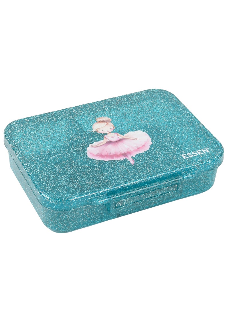 Tritan Bento Lunch Box for Kids Girls - Teal Glitter Ballerina