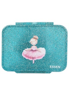 ESSEN Tritan Bento Lunch Box for Kids Girls - Teal Glitter Ballerina  - Image 1