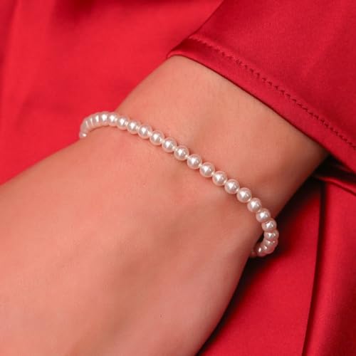 ZAVYA 925 Sterling Silver Freshwater Pearl Modest Rhodium Plating Link Bracelet | Gift for Women and Girls | 1 Year Plating Warranty - Image 3