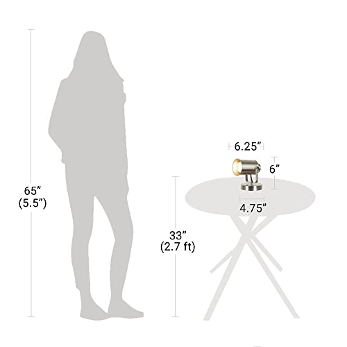 Catalina Lighting Modern Multipurpose Spotlight Desk or Wall Mount Accent Lamp, 6", Brushed Nickel, Pack of 1 - Image 4