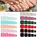 Maitys 336 Pieces 12 Sets Toenail Press on Fake Toe Nails Short Square False Glue on Solid Color Full Cover Press Nails Matte Fake Toenails for WomenChic Colors - Image 2