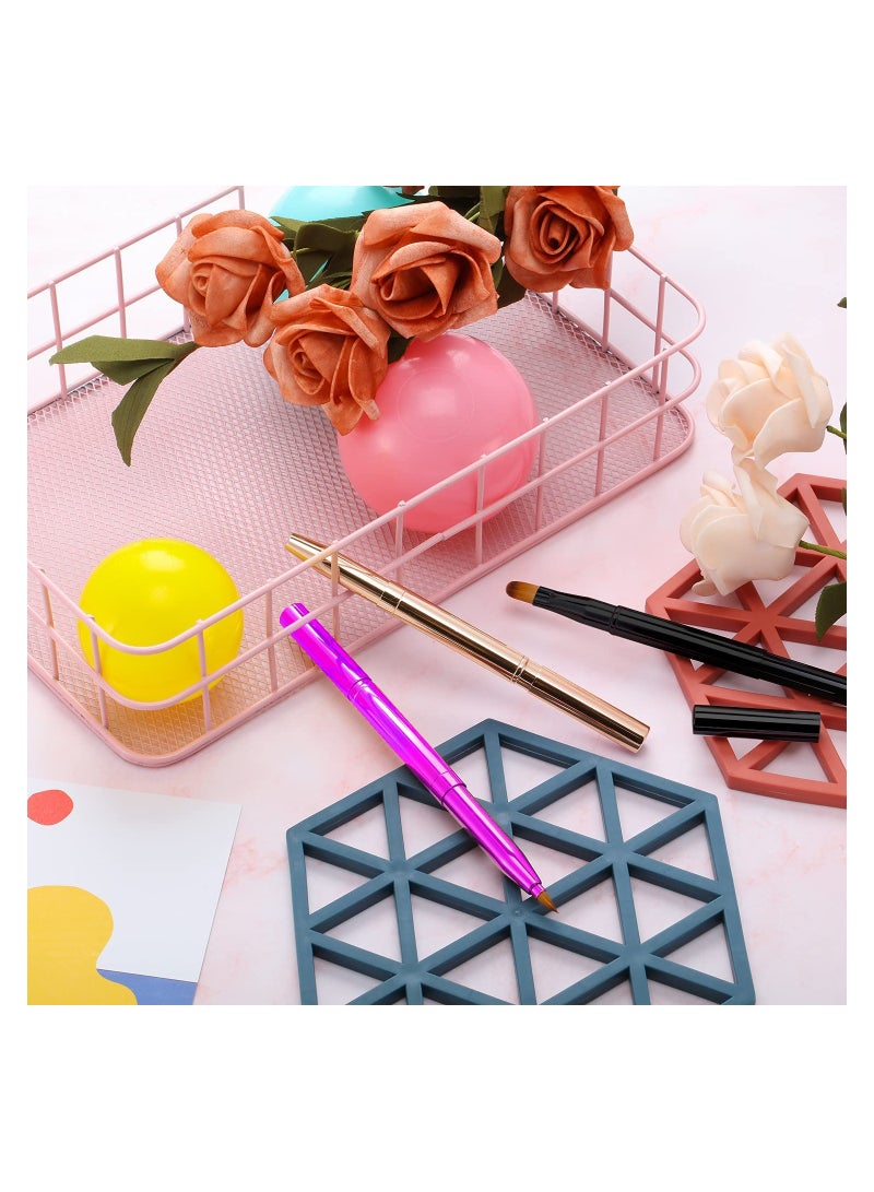 SOLARAE Dual End Lip Brush, Concealer Brushes, 3 Pieces Retractable Lipstick Eyeshadow Foundation Makeup Brush Tool, Applicators Set, Portable Applicators, Bristles Makeup Brush Tool - Image 4