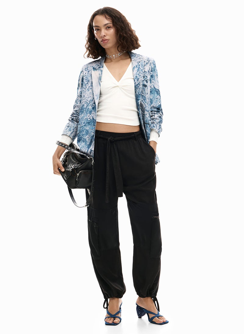 DESIGUAL Regular-Fit Blazer With Inner Lining Flap Pockets - Image 2