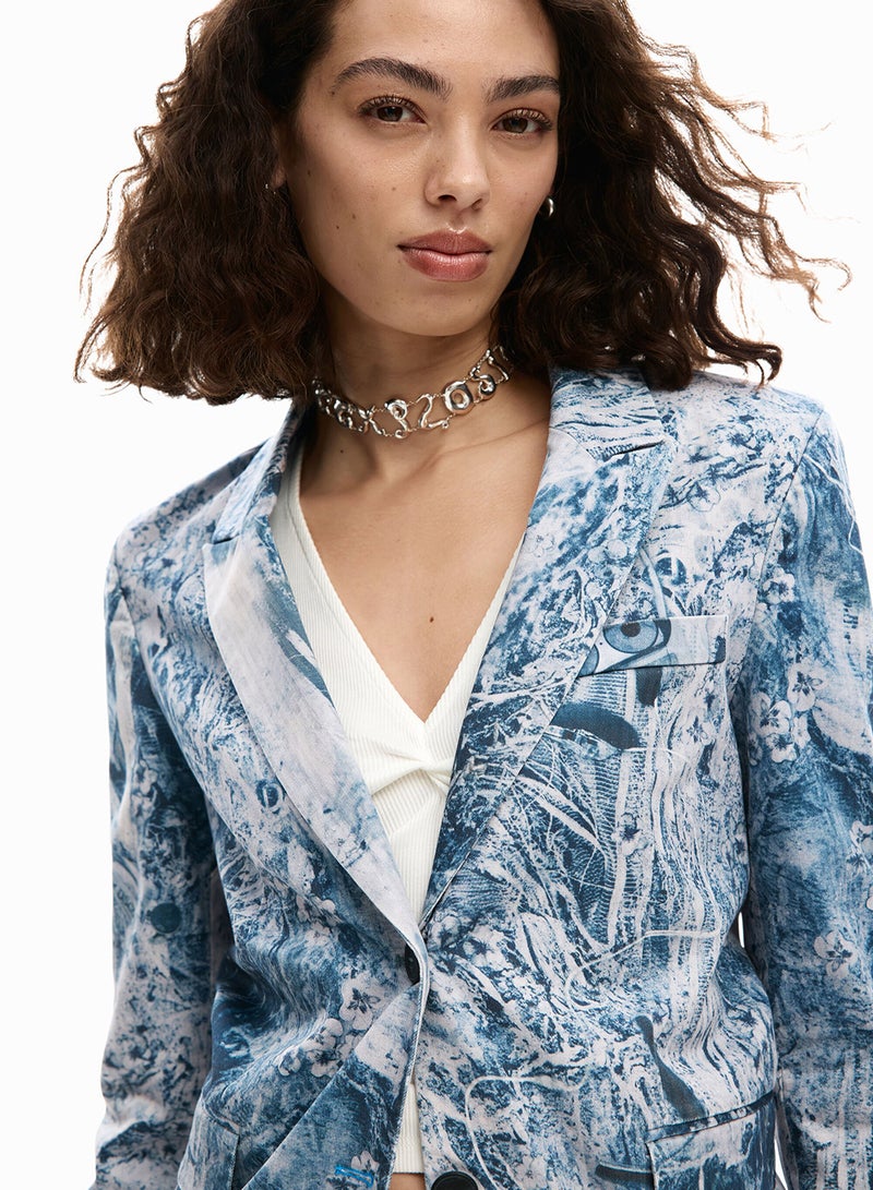 DESIGUAL Regular-Fit Blazer With Inner Lining Flap Pockets - Image 3