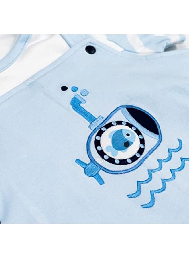 مون تي شيرت ودنغري قطن 100% 12 18M Blue Little Submarine - Image 4