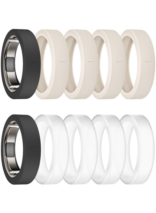 BandRain 10 Pack Cover for Oura Ring Gen 4 & 3/ULTRAHUMAN Ring AIR, Anti-Scratch Elastic Silicone Protector Case Accessories for Women Men Working Out Gym (10 Colors - Set 10, S (6/7/8/9/10)) - Image 1