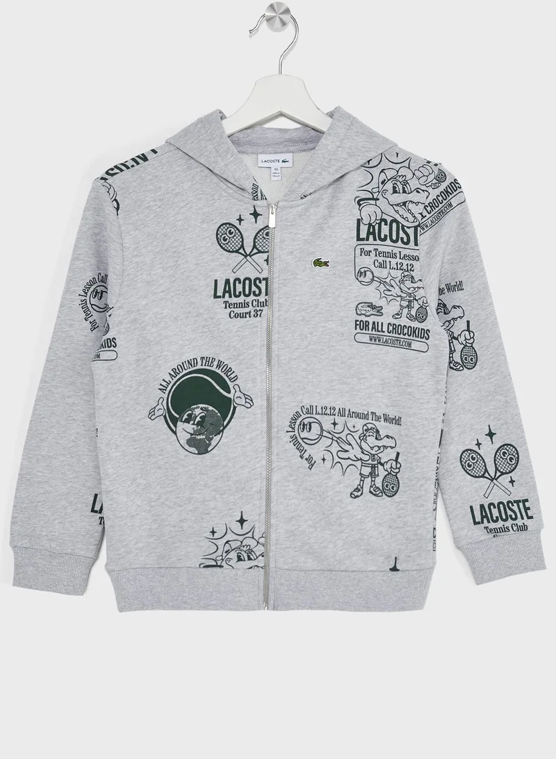 LACOSTE Kids Printed Hoodie