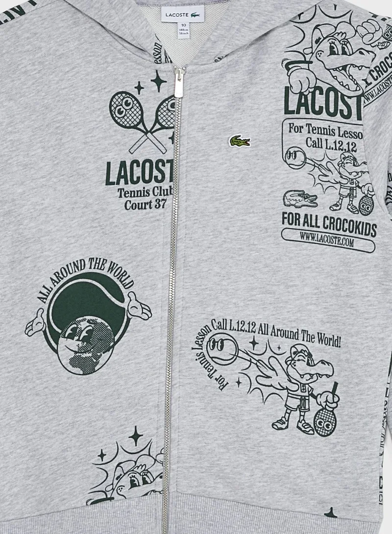 LACOSTE Kids Printed Hoodie
