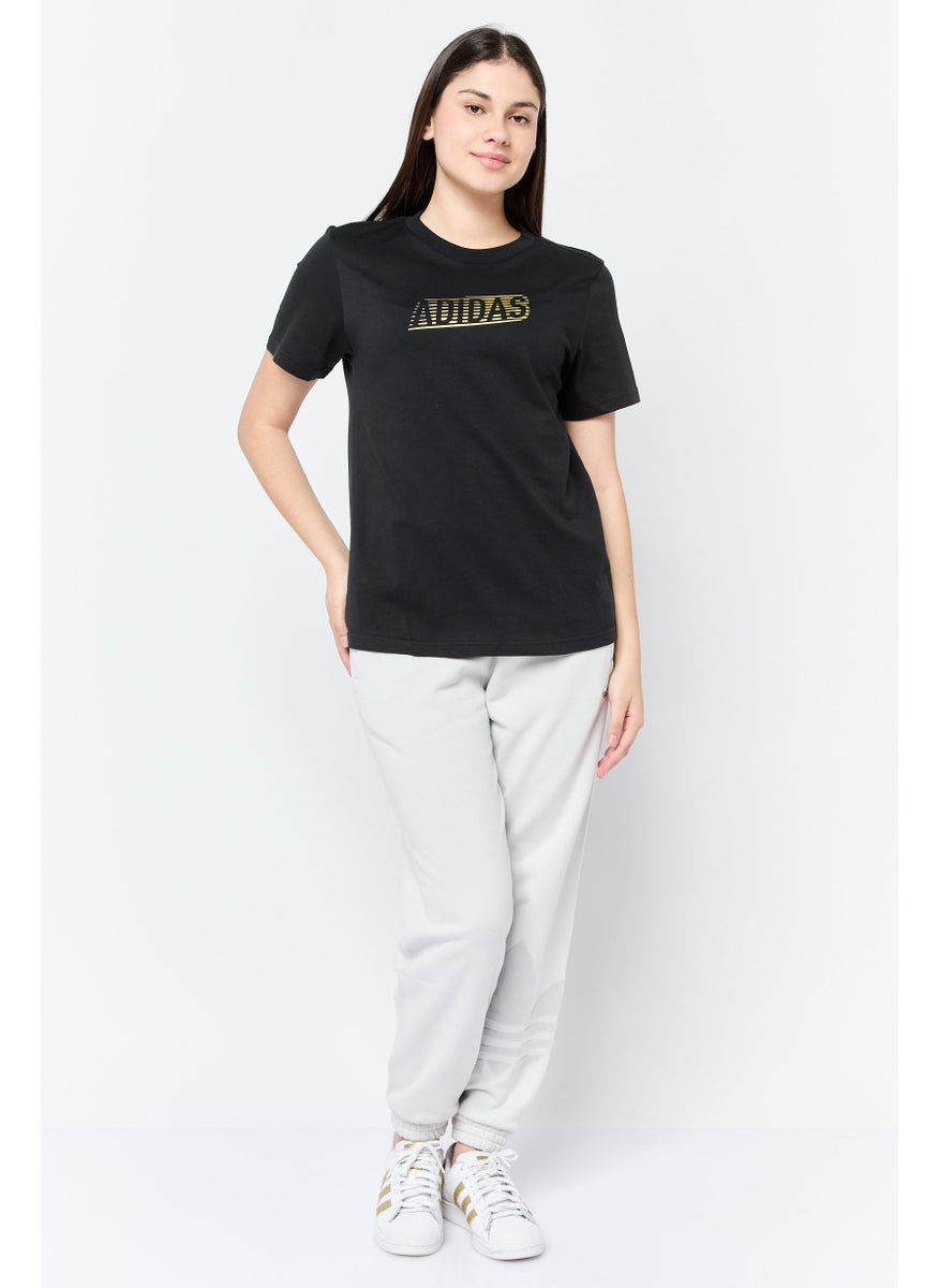 Adidas Women Sportswear Fit Short Sleeves Outdoor T-shirt, Black  - Image 3