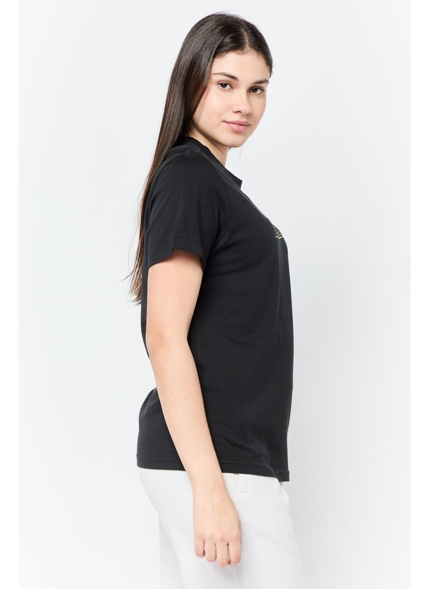 Adidas Women Sportswear Fit Short Sleeves Outdoor T-shirt, Black  - Image 2