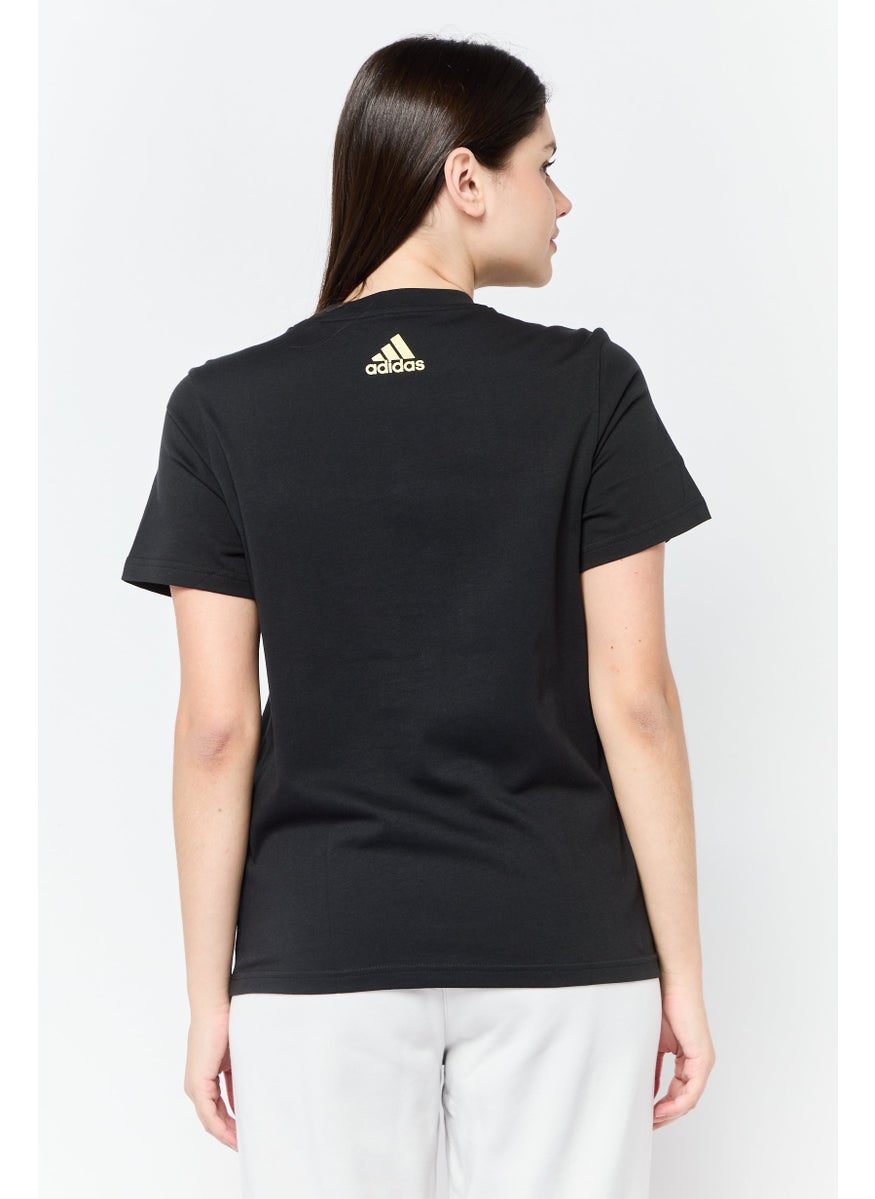 Adidas Women Sportswear Fit Short Sleeves Outdoor T-shirt, Black  - Image 4