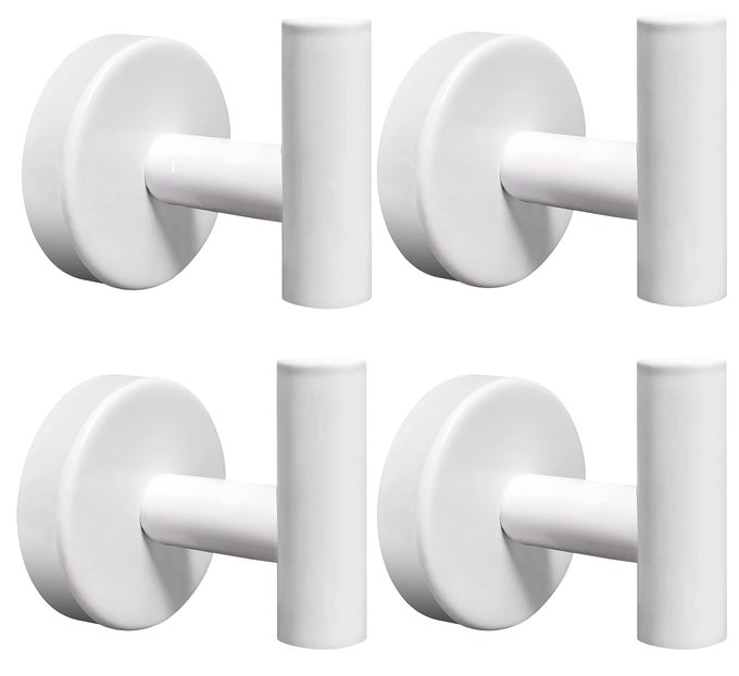 4 PACK TOWEL HOOKS BATHROOM WALL HOOK HOLDER STAINLESS STEEL COAT ROBE CLOTHES HOOK FOR BATH KITCHEN HOTEL GARAGEWHITE